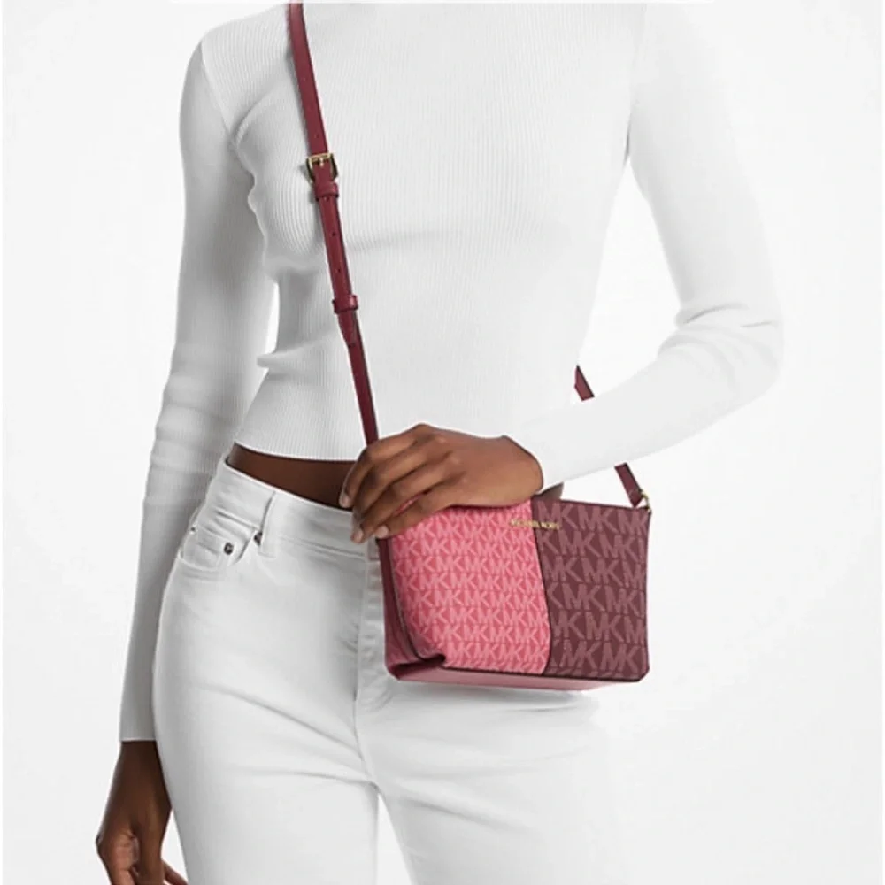 Michael Kors Jet Set Small Two-Tone Logo Crossbody Bag and Wallet Set
